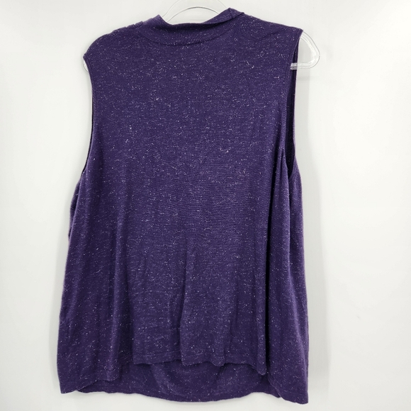 Chicos 4 Purple Metallic Cowl Neck Sleeveless Knit Top Womens Size XXL - Picture 6 of 6